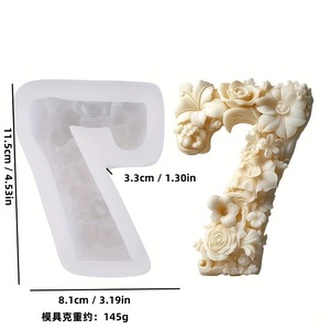 Rose Number <b>Candle</b> <b>Mold</b> Silicone DIY Wedding Scented Wax <b>Mold</b> For Home Decor - Product Image 5