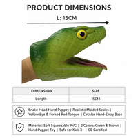 Títere de Mano de Serpiente de PVC Suave y Flexible para Niños, Títere de Animal Adorable para Juego de Roles, Narración de Cuentos, Juguetes Imaginativos para Niños