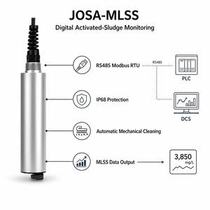 JOSA MLSS เซ็นเซอร์วัดความเข้มข้นของตะกอนออนไลน์ แบบกระจายแสงอินฟราเรด 0 50000 มก./ลิตร ทำความสะอาดอัตโนมัติ IP68 RS485 Modbus RTU - Product Image 6