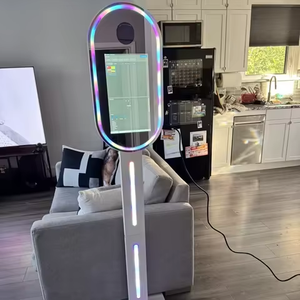 Oval Dslr fotoğraf kabini bilgisayar sistemi ile parti etkinlikleri için 15.6 inç Dslr kamera Selfie fotoğraf kabini makinesi - Product Image 1