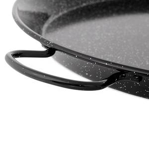 Poêle à <span class=keywords><strong>Paella</strong></span> espagnole <span class=keywords><strong>pour</strong></span> les réunions, en acier au carbone avec poignées rouges confortables - Product Image 3
