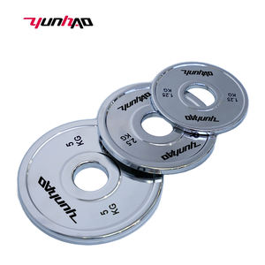 Poids de musculation pour salle de sport, disques <span class=keywords><strong>en</strong></span> <span class=keywords><strong>fonte</strong></span> argentés, acier inoxydable électro-plaqué, haltères de musculation, plaques de poids calibrées - Product Image 4