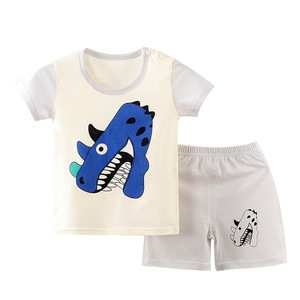 2022 conjunto <span class=keywords><strong>de</strong></span> manga corta <span class=keywords><strong>de</strong></span> estilo coreano para niños, ropa <span class=keywords><strong>de</strong></span> descanso, pantalones cortos informales <span class=keywords><strong>de</strong></span> algodón con patrón sólido para lavar y secar para niños - Product Image 3