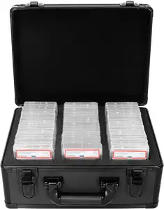 Factory Direct Customized Rows BGS Card Slab Case Aluminum Sample Case with Transparent Lid for Sports Trading Cards