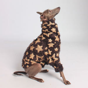 Ropa de invierno de <span class=keywords><strong>Galgo</strong></span> Italiano, suéter mullido <span class=keywords><strong>con</strong></span> estrellas y lentejuelas, de lujo, para perros grandes - Product Image 4