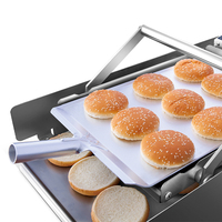 Four à hamburger automatique commercial à double étage avec protection thermique 2000W, machine à pain pour snacks, certifié CE, garantie 1 an
