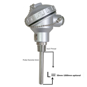 Sonde de température PT100 RTD personnalisable 400mm 500mm avec filetage NPT 1/2 pouce, thermocouple, support OEM/ODM, type PT100 - Product Image 4