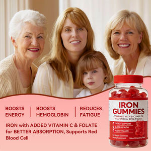 Grüne Peptid-Kollagen Vegane Eisen-Gummibärchen Nahrungsergänzungsmittel für Frauengesundheit mit Hautaufhellenden Vorteilen - Product Image 3