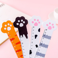 Marque-page en bois écologique de 19,3 cm, motif patte de chat, mignon, peint, épaisseur 3 mm, outil scolaire pour enfants
