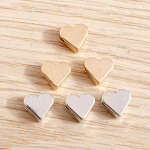 PH <span class=keywords><strong>PandaHall</strong></span> 60 piezas de cuentas espaciadoras de aleación de cobre chapadas en oro de 14K con forma de corazón, 6x7mm, dijes sueltos para collar, pulsera, pendientes, boda - Product Image 4