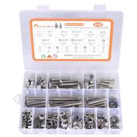 Kit d'assortiment de boulons à tête hexagonale en acier inoxydable 246 pièces personnalisables ensemble de stockage d'emballage de vis