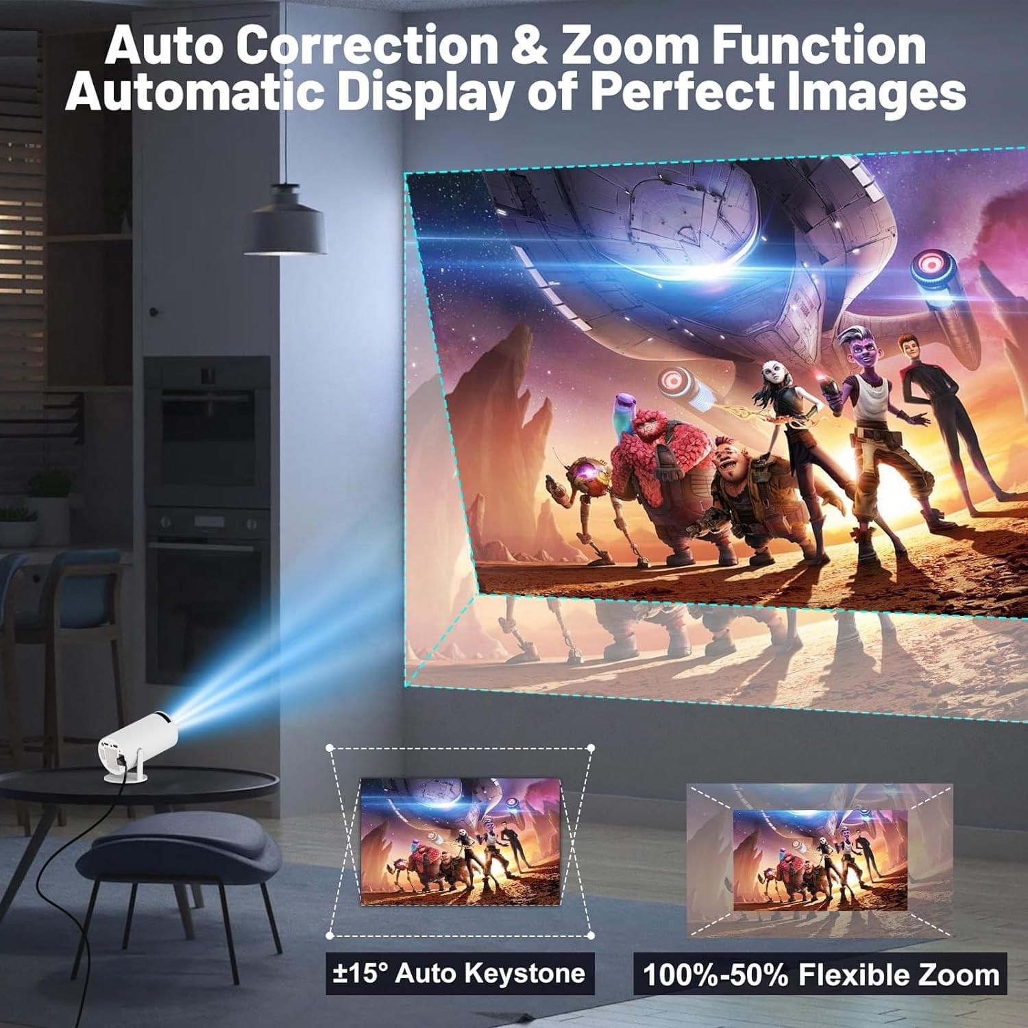 HY300 プロジェクター（Android 11） Hy300 Android 11.0 Portable Projector WiFi6 Bt5.0 1280