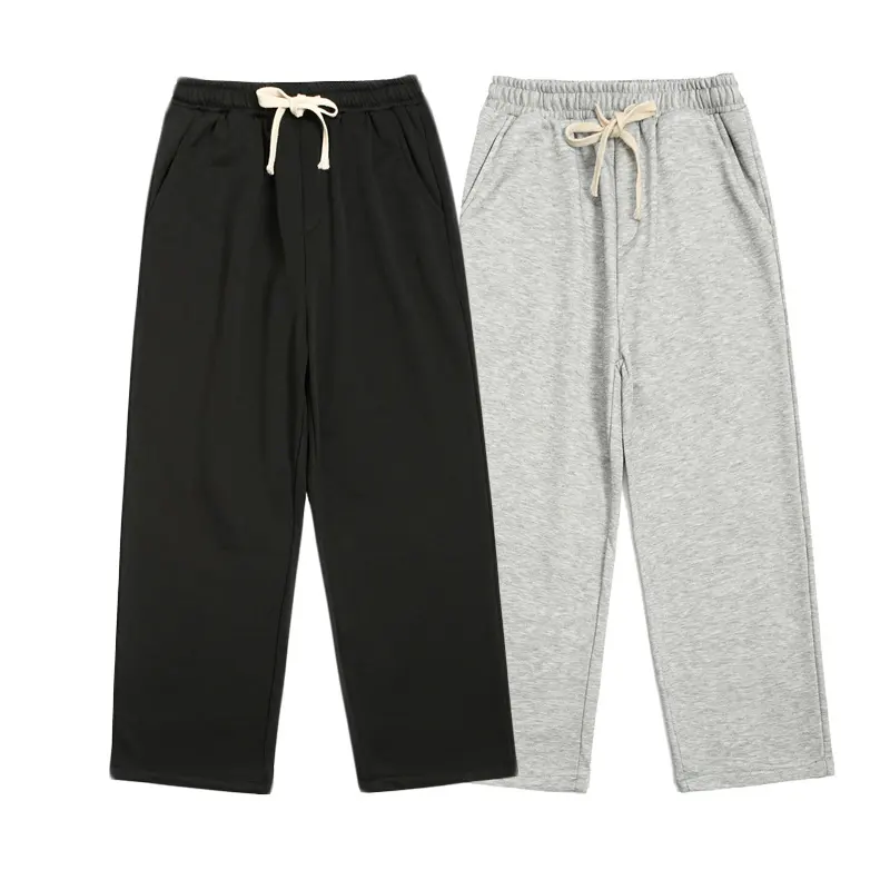 Herren Baggy Pants Hochwertige Baumwolle Übergroße Jogger Loose Elastic Waist Hip Hop Schwarze Kordel zug hose