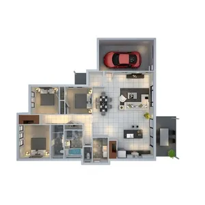 Luxus Design 3 Schlafzimmer mit Garage modulare leichte Stahl haus vorgefertigte Haus pläne