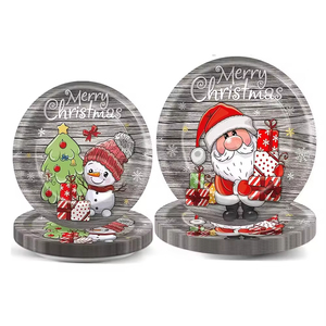 <span class=keywords><strong>Vaisselle</strong></span> en papier biodégradable ronde pour collations et salades <span class=keywords><strong>de</strong></span> Noël - Assiettes et bols jetables écologiques - Product Image 1