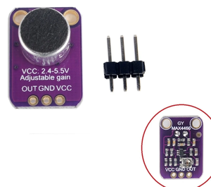 Amplificador de micrófono Electret MAX4466 de salida de fábrica con módulo de ganancia ajustable - Product Image 3