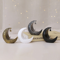 Porte-bougie en forme de croissant de lune, lampe LED sans flamme, décoration de maison islamique du Moyen-Orient, Ramadan, Eid, style arabe, idée cadeau pour les fêtes