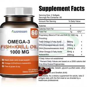Cápsulas Blandas de Aceite de Krill Antártico Ausreson OEM a Granel, Suplemento Halal, Aceite de Pescado, Omega-3, EPA, DHA, Aceite de Krill, Astaxantina, Cápsulas Blandas - Product Image 2