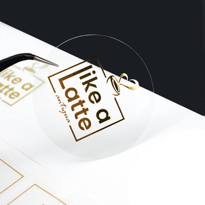 Biểu Tượng Tùy Chỉnh Dán Cho Bao Bì Nhãn Logo Trong Suốt Không Thấm Nước Vinyl Lá Vàng Dán Nhãn - Product Image 1