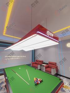 Lampe de <span class=keywords><strong>billard</strong></span> sans ombre, lustre personnalisé, éclairage de <span class=keywords><strong>billard</strong></span> à dent unique épaissi rouge, aluminium acrylique, <span class=keywords><strong>hauteur</strong></span> réglable, salle de sport - Product Image 4