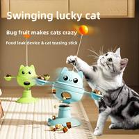 ShengAnXin Fashion Lucky Cat Tumbler Toy Distributeur de friandises lyophilisées à ventouse, jouet interactif pour chats