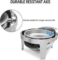 Edelstahl Gas/Elektro 6-Quart Roll-Top Speisenwärmer Rundes Chafing Dish Buffet-Set für Catering in Hotels & Restaurants