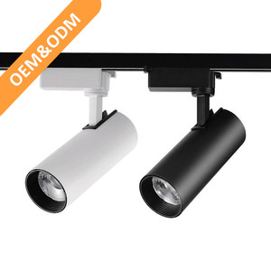 Projecteur LED Commercial 30W CRI90 Noir 3 Phases 35W en Aluminium 110V 220V <span class=keywords><strong>pour</strong></span> Système de <span class=keywords><strong>Rail</strong></span> Intelligent H Doré <span class=keywords><strong>pour</strong></span> Magasin - Product Image 1