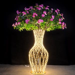 Festival de vacances paysage extérieur fleur LED <span class=keywords><strong>Vase</strong></span> lumières jardin <span class=keywords><strong>guirlande</strong></span> fête joyeux noël décoration - Product Image 4