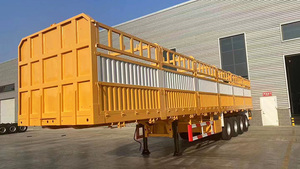Semirremolque de plataforma plana de acero nuevo de fábrica china con 3 ejes, suspensión de servicio pesado, para carga seca, con barandales laterales, capacidad de 28 toneladas - Product Image 5