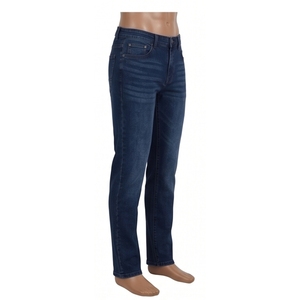 Jean en denim tissé vintage coupe droite taille mi-haute délavé foncé coupe ajustée en coton style décontracté automne - Product Image 2