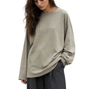 Sudadera de Mujer Holgada con Hombros Caídos, Estilo Vintage, Lisa, para Streetwear, Tendencia 2026, Fabricante, Venta al por Mayor a Bajo Costo - Product Image 1