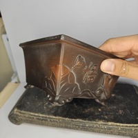 Pot à Bonsaï Yixing en Sable Violet de Haute Qualité, Fait Main, Style Antique, avec Design Pieds en Nuage