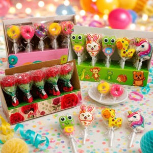 Piruletas con Forma de <span class=keywords><strong>Donut</strong></span> y Globo Ocular, Mezcladas con Caramelos Duros con Sabor a Frutas para San Valentín, Halloween y Decoración de Fiestas de Cumpleaños - Product Image 1