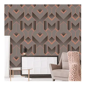 China Wholesale 3D Luxury PVC Wall paper Decorative Wallpapers/wall coating Metallic Catalog Wallpaper For Home Decoration