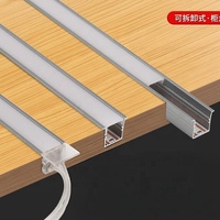 Lampe LED sans soudure pour armoire, profilé en aluminium encastré à découpe libre, lampe linéaire DC12V, éclairage intégré sous étagère d'armoire