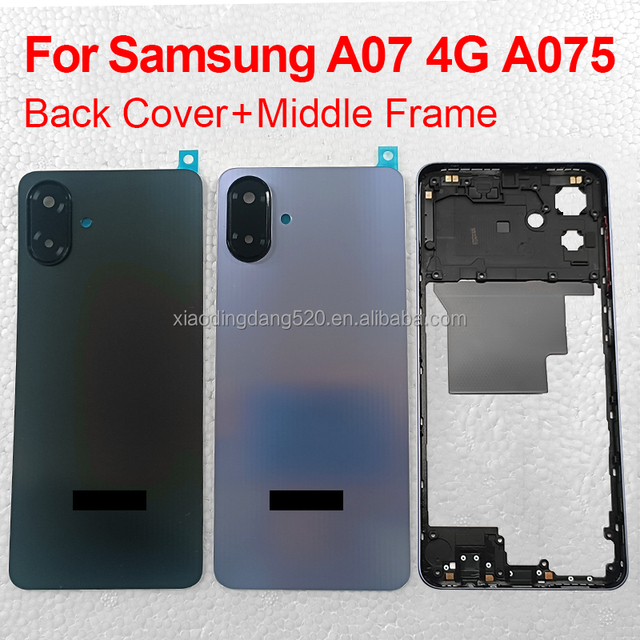 A075 Mobile Phone Housing Case Middle Frame Replacement A07 4G Back Battery Cover Rear Door With Camera Lens for Samsung Galaxy
