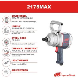ประแจลม Ingersoll Rand 2175MAX 1 นิ้ว แบบด้ามจับปืน แรงบิดสูงสุด 2000 ฟุต-ปอนด์ - Product Image 5