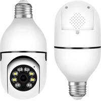 Caméra vidéo Ampoule 1080P Système de caméra de sécurité avec 2.4GHz WiFi 360 degrés Caméras de surveillance à domicile panoramiques sans fil