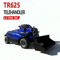 Chariot télescopique diesel 2,5 tonnes (2500 kg) hauteur de levage 6 m 4x4 certifié CE Euro 5 pour l'agriculture et la construction