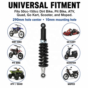 Amortisseur arrière réglable de 290 mm, suspension à amortissement, ressort de 10 mm pour accessoires de moto tout-terrain de 50, 125 et 150 cm³ - Product Image 3