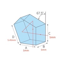 Prisme pentagonal K9, 90 °   Déflection de la faisceau lumineux pour les instruments de topographie optique, de nivellement et de mesure de distance