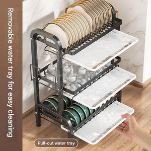 Encimera de cocina, estante de secado de platos de <span class=keywords><strong>2</strong></span> capas, palillos, vajilla, cuchillo, soporte para utensilios, estante de almacenamiento de cocina - Product Image 5