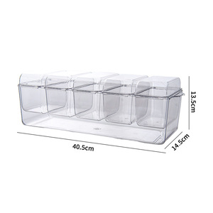 กล่องเก็บของใสแบบถอดได้สำหรับตู้เย็น กล่องใส่เครื่องปรุงสำหรับสัตว์เลี้ยง กล่องเก็บสลัด ผลไม้ และผัก 5 ช่อง - Product Image 6