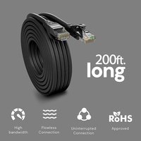 Kabel komunikasi Ethernet kabel Utp jaringan, 1.5m tanpa pelindung Cat6 Rj45