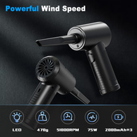 Souffleur d'air électrique rechargeable 51000 tr/min avec éclairage LED, pistolet à air 2000 mAh * 3, souffleur sans fil pour le nettoyage des produits électroniques