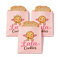 Sacs en papier personnalisés avec logo pour boulangerie, sacs à biscuits, sacs résistants à la graisse pour sandwichs, pâtisseries, aliments, collations, emballages, manchons en papier