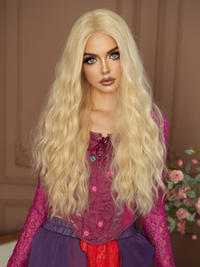 <span class=keywords><strong>Parrucca</strong></span> di Halloween follia <span class=keywords><strong>strega</strong></span> <span class=keywords><strong>parrucca</strong></span> femminile bionda onda capelli lunghi ricci separazione alta qualità in fibra chimica ad alta temperatura <span class=keywords><strong>parrucca</strong></span> di seta - Product Image 6