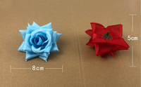 Tête de rose en soie pas chère, 8 cm, fleur artificielle, décoration de mariage DIY