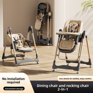 Chaise haute pour <span class=keywords><strong>bébé</strong></span>, chaise à bascule 2 en 1, multifonctionnelle, pliable, inclinable, <span class=keywords><strong>siège</strong></span> de <span class=keywords><strong>repas</strong></span> pour bébés - Product Image 4