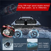 Bateaux de pêche RC S70 12V 20A haute vitesse étanches 9,8 km/h pour la pêche à la carpe